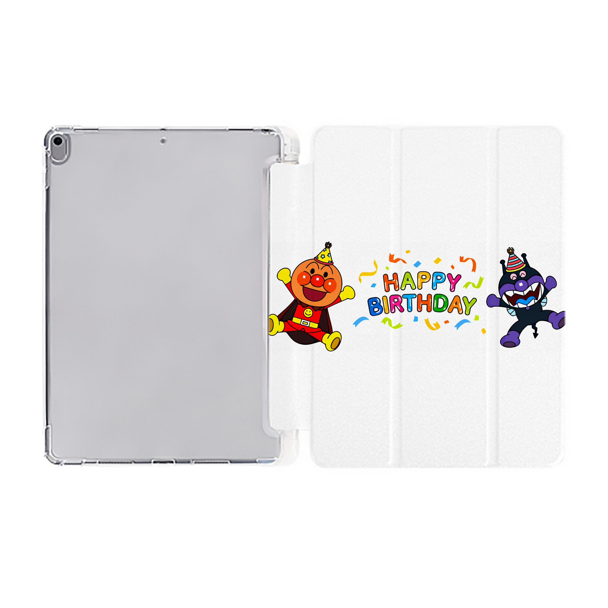 （画像用） アンパンマン Anpanman IPad ケース ペン収納付き 三つ折りスタンド PUレザー×シリコン 対応機種9.5/10.5/10.9インチ